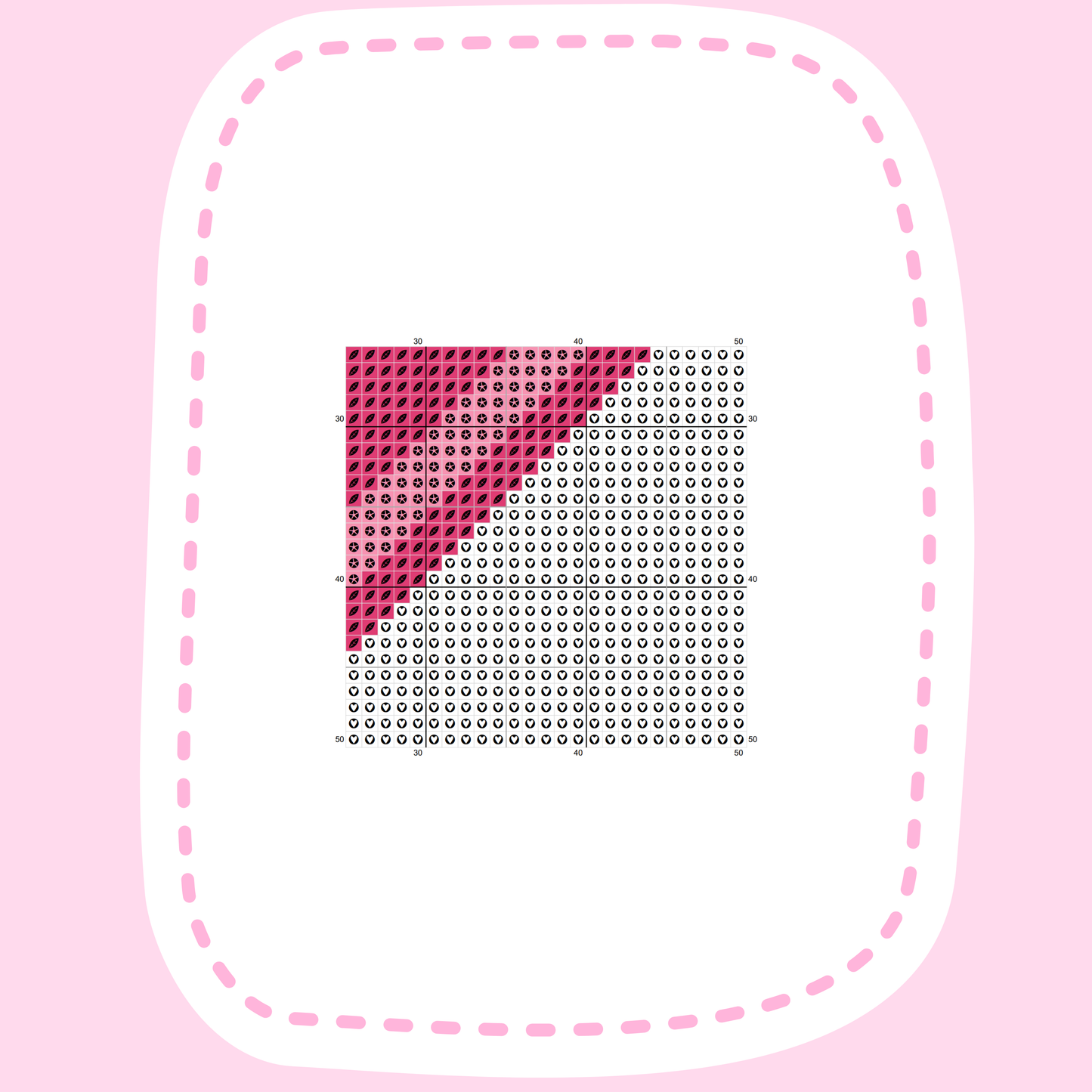 Digital Needlepoint Pattern | Pink Heart Design | Beginner Friendly