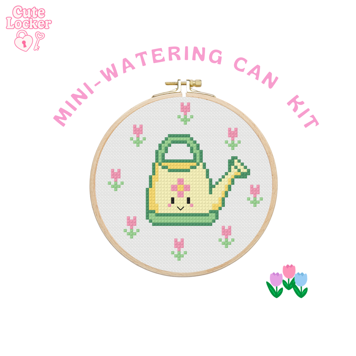 Mini Watering Can Cross-Stitch Kit